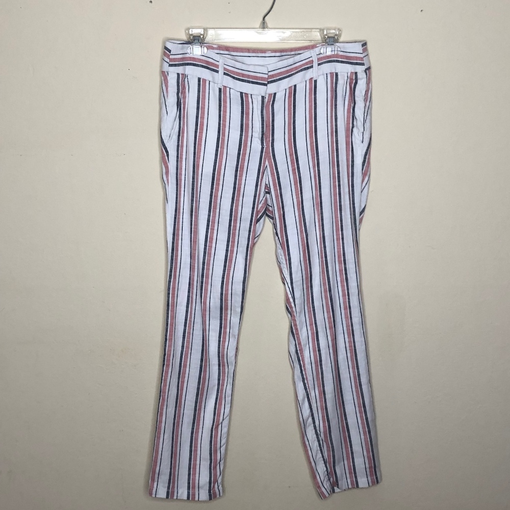 LOFT linen blend striped pants | 4